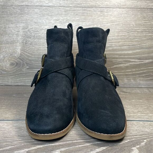 Cole Haan Grand OS Jensyn Womens Sz 7.5B Black Leather Pull On Buckle Ankle Boot - Picture 2 of 11